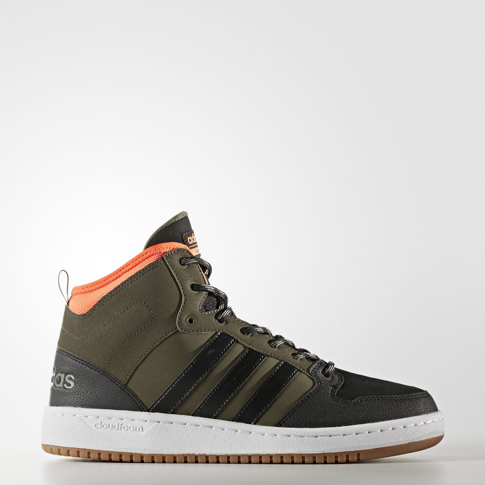 Adidas Cloudfoam Hoops Χειμώνας Mid - αθλητικα παπουτσια ανδρικα - Ελιά/Μαυρα/Πορτοκαλι,Μέγεθος: EU